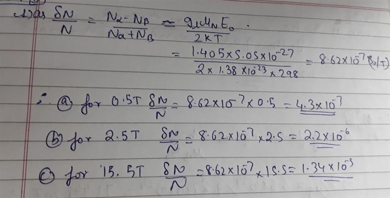 Calculate the relative population differences ( δN/N, where δN denotes a small difference-example-1