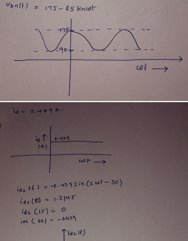 In a 1-phase UPS, Vd = 350 V, vo(t) = 170 sin(2π * 60t) V, and io(t) = 10 sin(2π * 60t-example-2