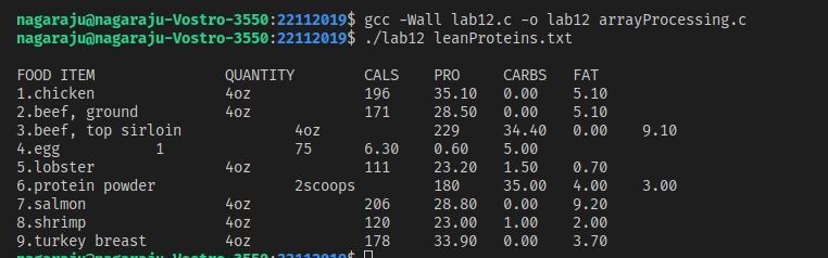 Your program this week will have the same output as lab 10, except that instead of-example-1