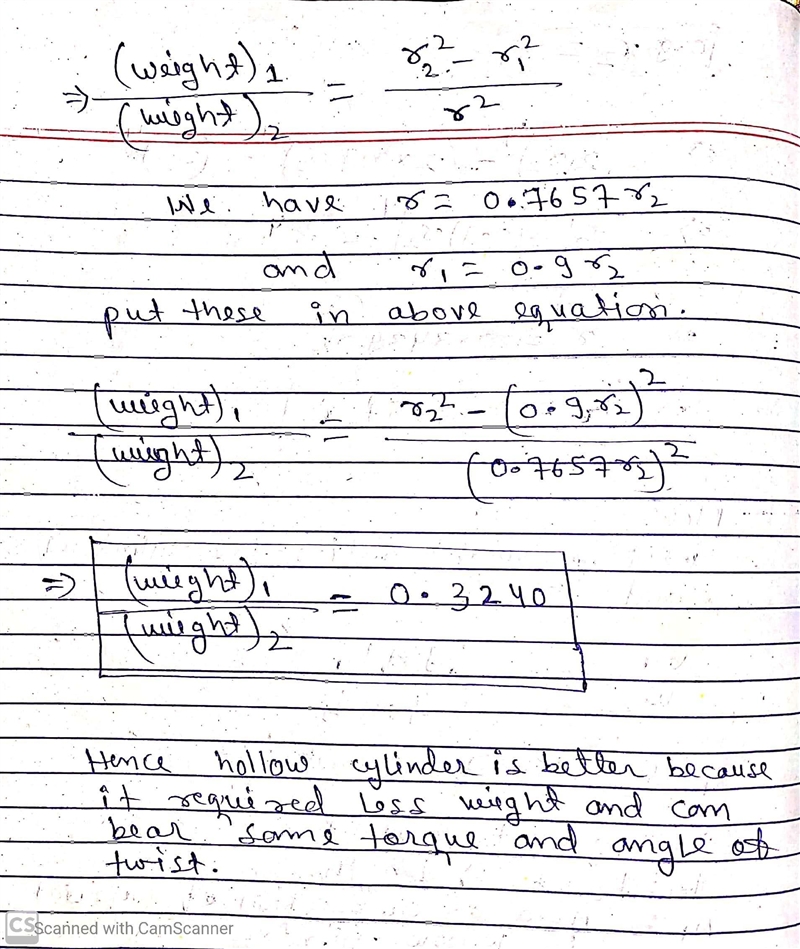 A cylinder of length L would be made to carry a torque T with an angle of twist ɸ. There-example-4