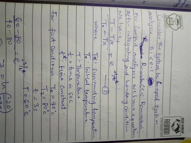 A thermocouple behaves approximately as a first-order system. The element is initially-example-1