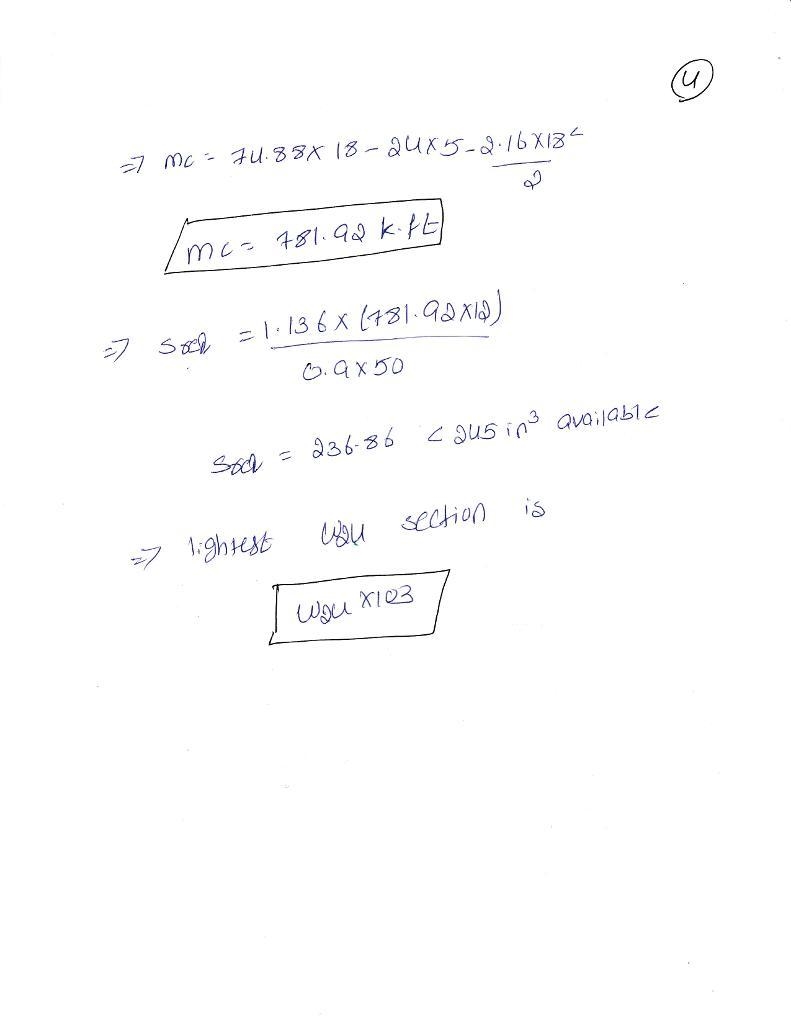 A girder that carries a uniformly distributed dead load of 1.7 k/ft plus its self-example-4