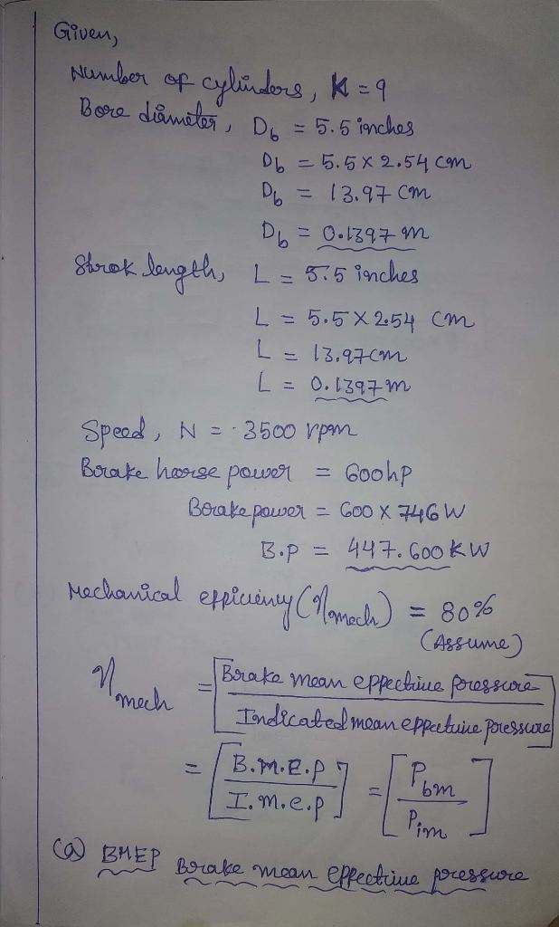 A nine-cylinder radial aircraft engine has a bore of 5.5 inches and a stroke of 5.5 inches-example-1