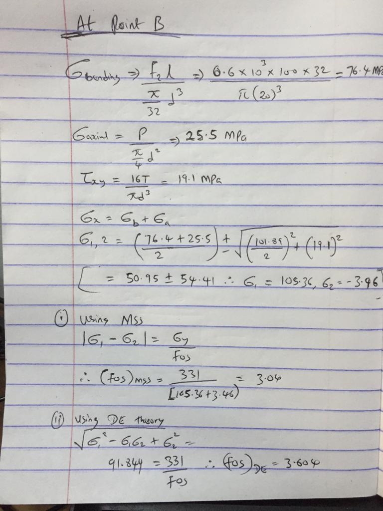 Find: factor of safety (n)for point A and B by using both MSS and DE (you can neglect-example-3