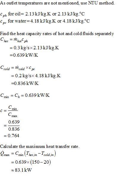 Hot oil is to be cooled by water in a 1-shell-pass and 8-tube-passes heat exchanger-example-1