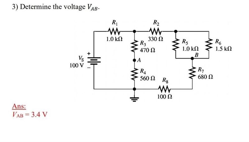 How to find the voltage(B Aab) in series parallel circuit? ​-example-1