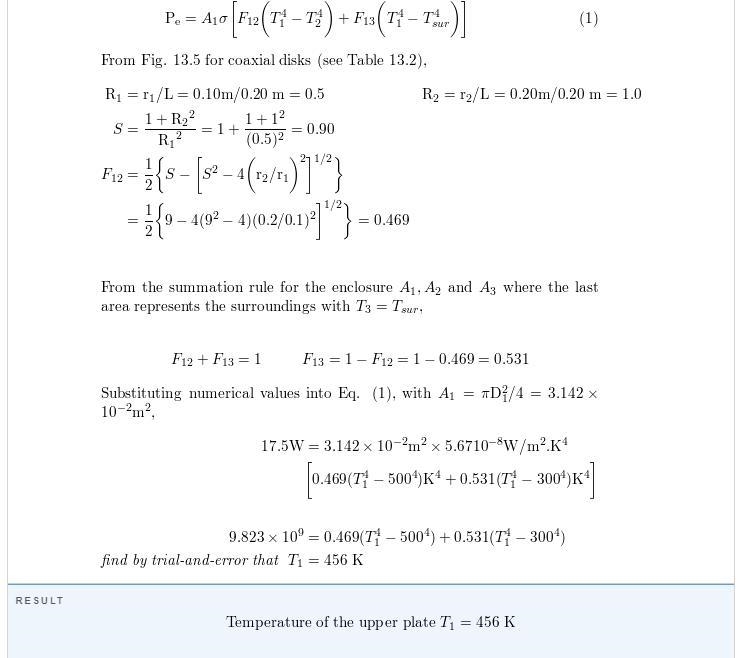 Consider coaxial, parallel, black disks separated a distance of 0.20 m. The lower-example-1