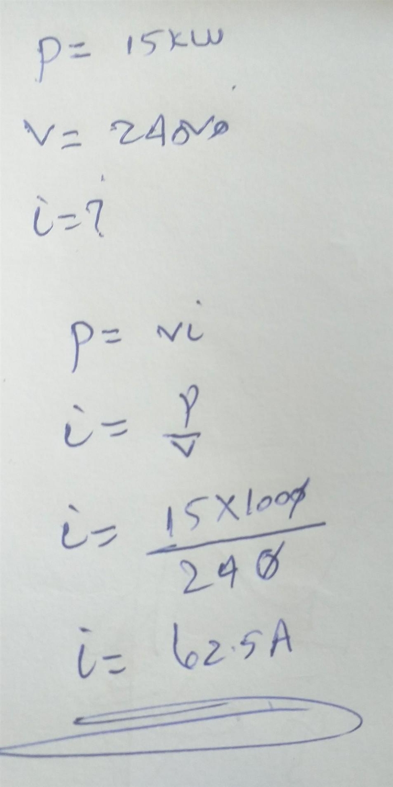 Suppose that you are working in a home that has a 15kw oven that operates on 240 V-example-1