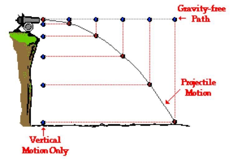 1. affects the straight-line motion of a flying object by pulling it down toward the-example-1