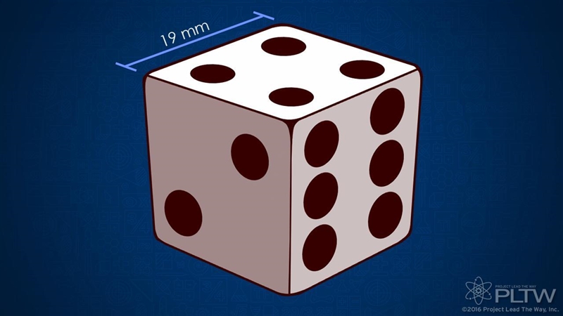 Determine the volume of this die.-example-1