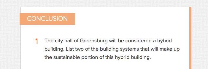 The city hall of Greensburg will be considered a hybrid building. List two of the-example-1