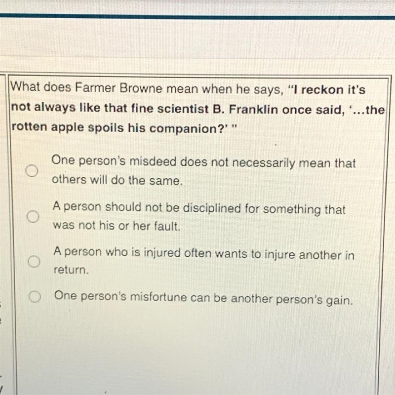 What does Farmer Browne mean when he says, "I reckon it's not always like that-example-1