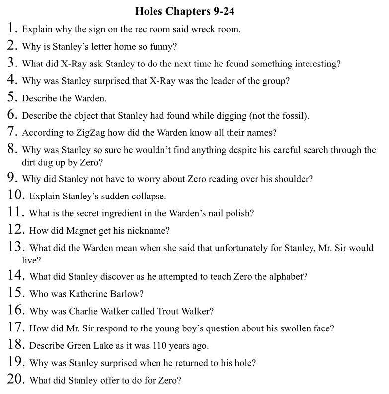 Can some one help me I never read Holes.-example-1