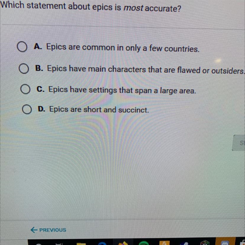 Which statement about epics is most accurate?-example-1