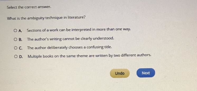 What is the ambiguity technique in literature?-example-1