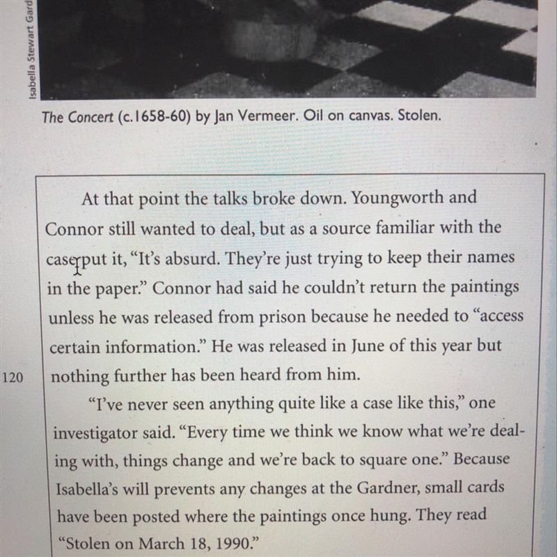 Pause at line 120. If you had the opportunity to question Youngworth and Connor, what-example-1