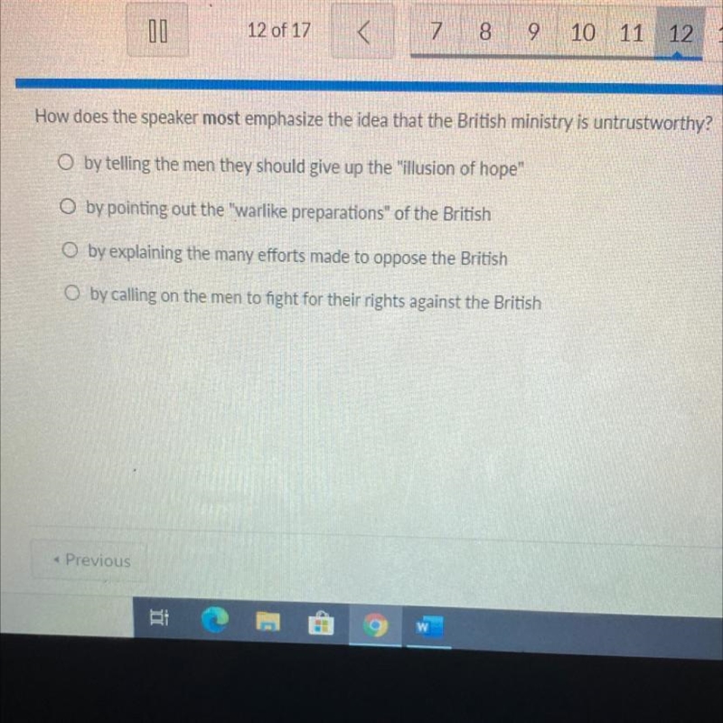 How does the speaker most emphasize the idea that the British ministry is untrustworthy-example-1