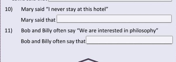 Transform into indirect /reported speech:-example-1