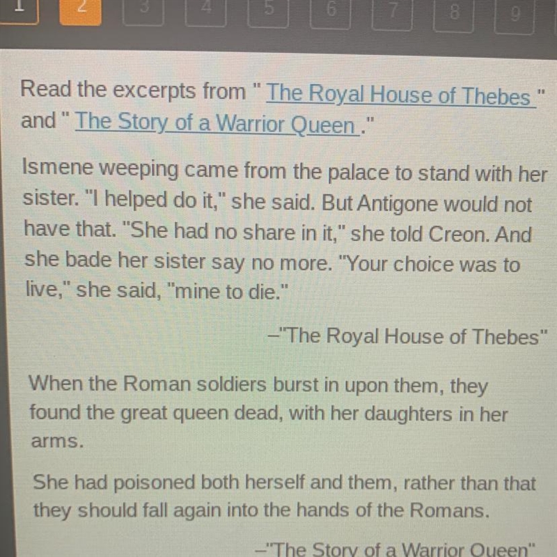 Which archetype do the two passages have in common? A)the warrior B)the sage C)the-example-1