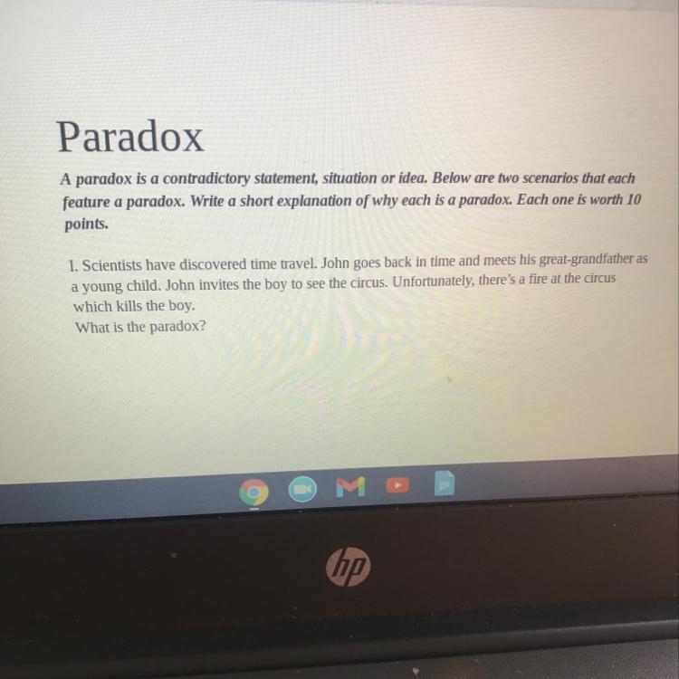 Paradox please help !! Also question 2 is .Leslie tells her friends at school that-example-1