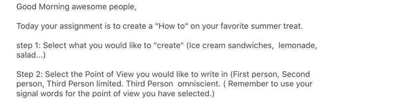 Create a paragraph of your favorite summer treat can someone write it for me (tap-example-1