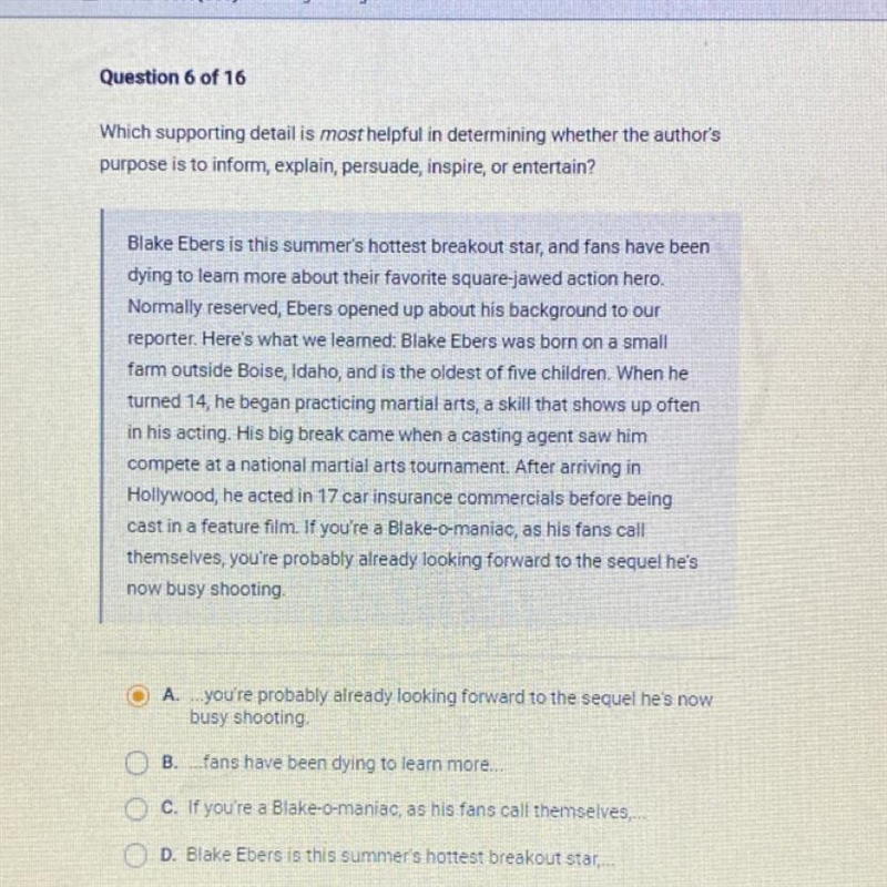 PLEASE HELP 10 POINTS Which supporting detail is most helpful in determining whether-example-1