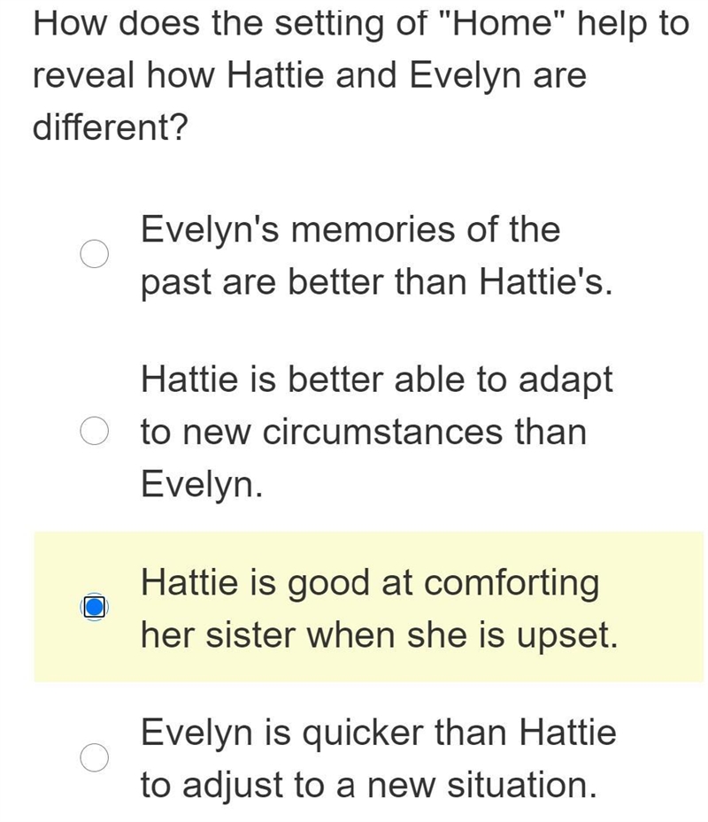 Can someone help my grade is super low Read the story. Home Hattie stepped off the-example-1