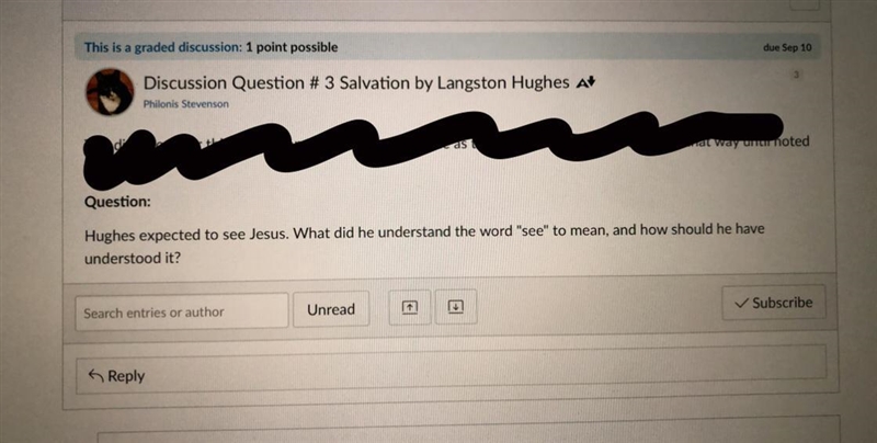 What would be the answers? The story is called “Salvation” by Langston Hughes-example-1