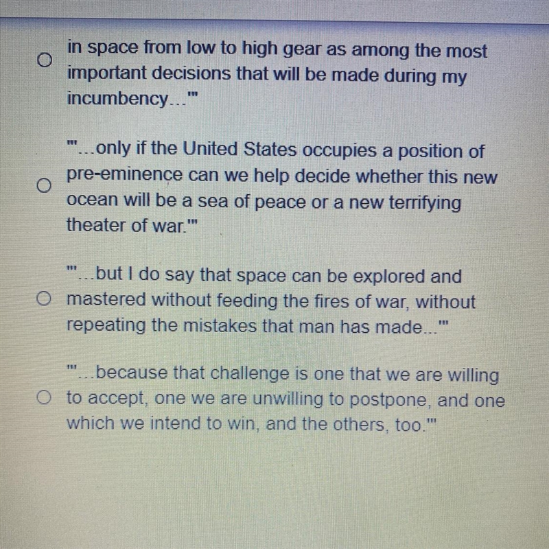 HELP PLEASE!!!!!!!! Which quotation most effectively expresses the concept that outer-example-1