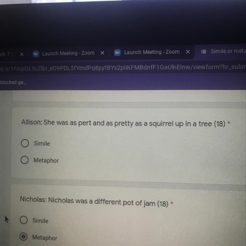 Allison: She was as pert and as pretty as a squirrel up in a tree (18) * 25 p Simile-example-1