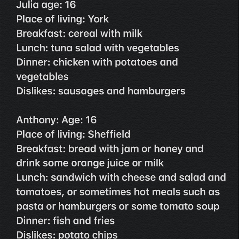 Read the short text Meals in Britain . Fill in the blank with the correct information-example-1