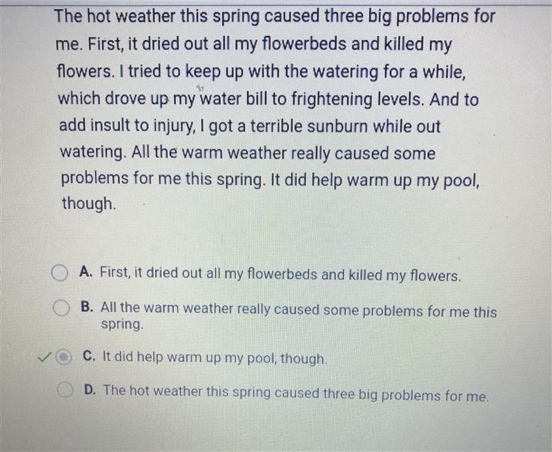 Which of the following sentences does not belong in this cause-and-effect paragraph-example-1