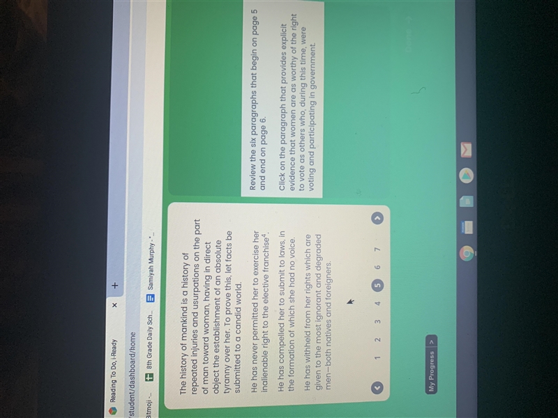 Review the six paragraphs that begin on page 5 and end on page 6. Click on the paragraph-example-1