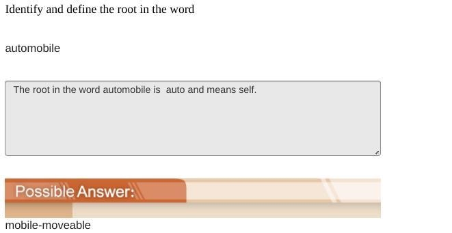 Identify and define the root in the word automobile-example-1