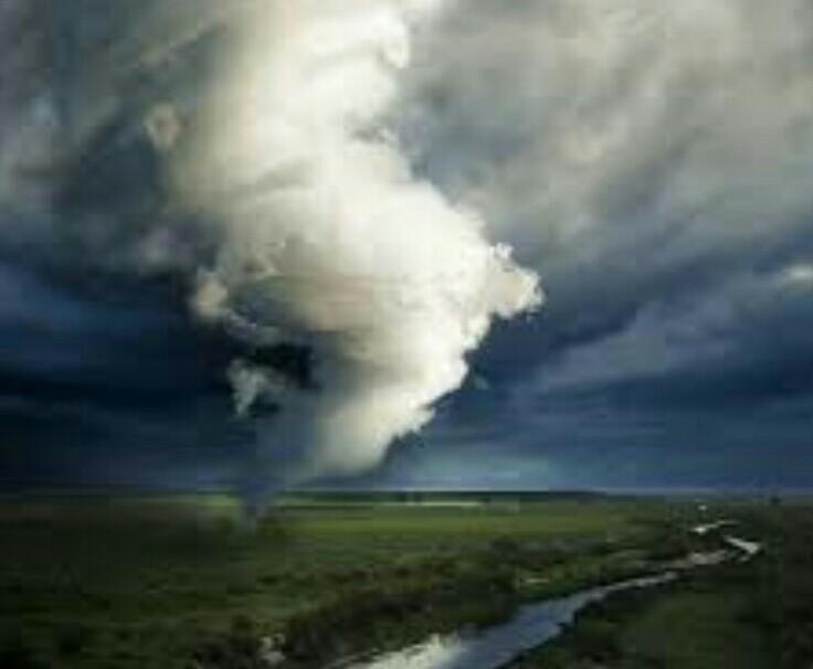 "Tornado Coming" Does the tornado damage anything? Describe it.​-example-1