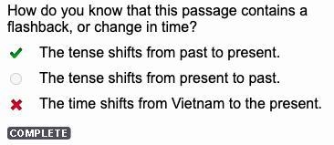 How do you know that this passage contains a flashback, or change in time? The tense-example-1