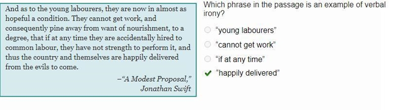 Which phrase in the passage is an example of verbal irony? “young labourers” “cannot-example-1