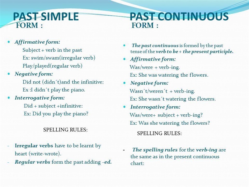 I have a Revision test of: - present simple vs present continuous - past simple vs-example-2