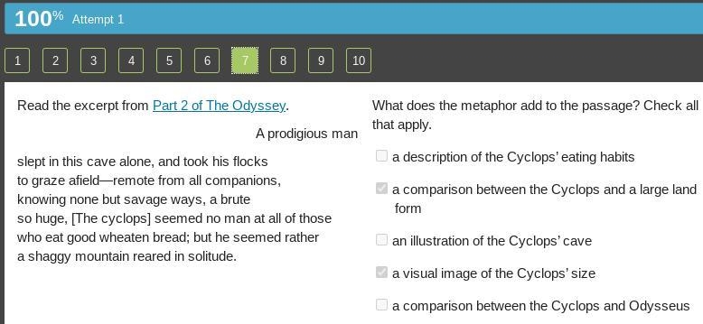 What does the metaphor add to the passage of park to the Odyssey a prodigious man-example-1