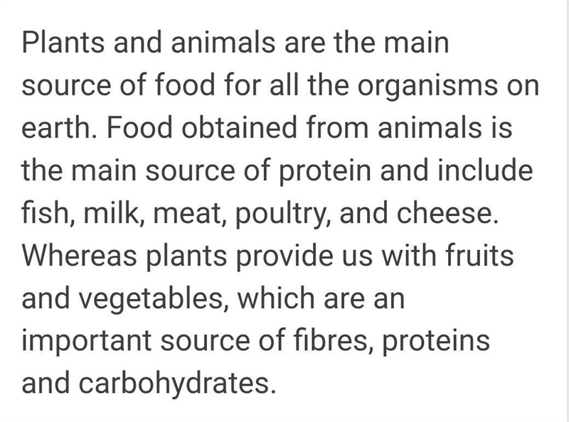 What are the two main sources of food?-example-1