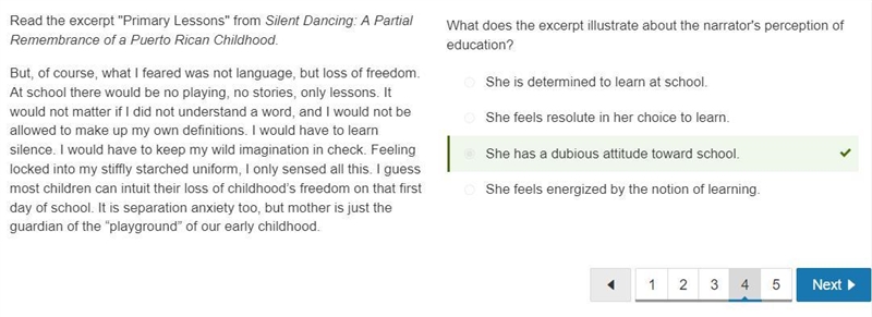 Read the excerpt "Primary Lessons" from Silent Dancing: A Partial Remembrance-example-1