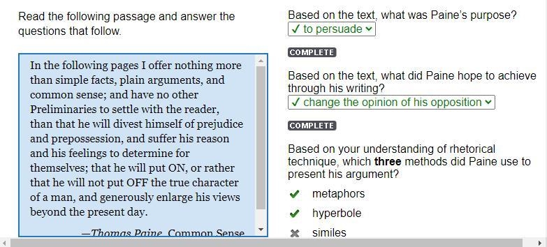 Based on the text, what was Paine’s purpose?-example-1