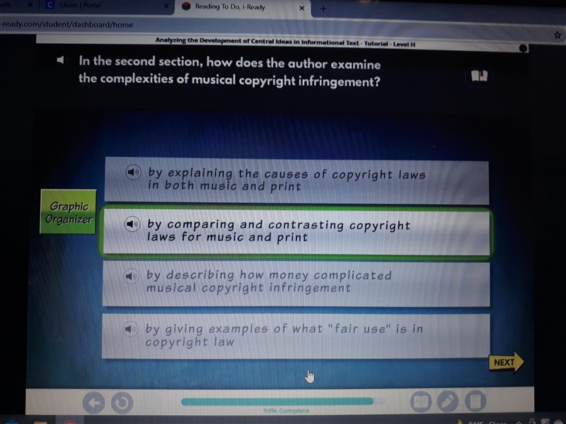 In the second section, how does the author examine the complexities of musical copyright-example-1