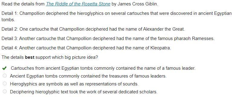 Read the details from The Riddle of the Rosetta Stone by James Cross Giblin. Detail-example-1