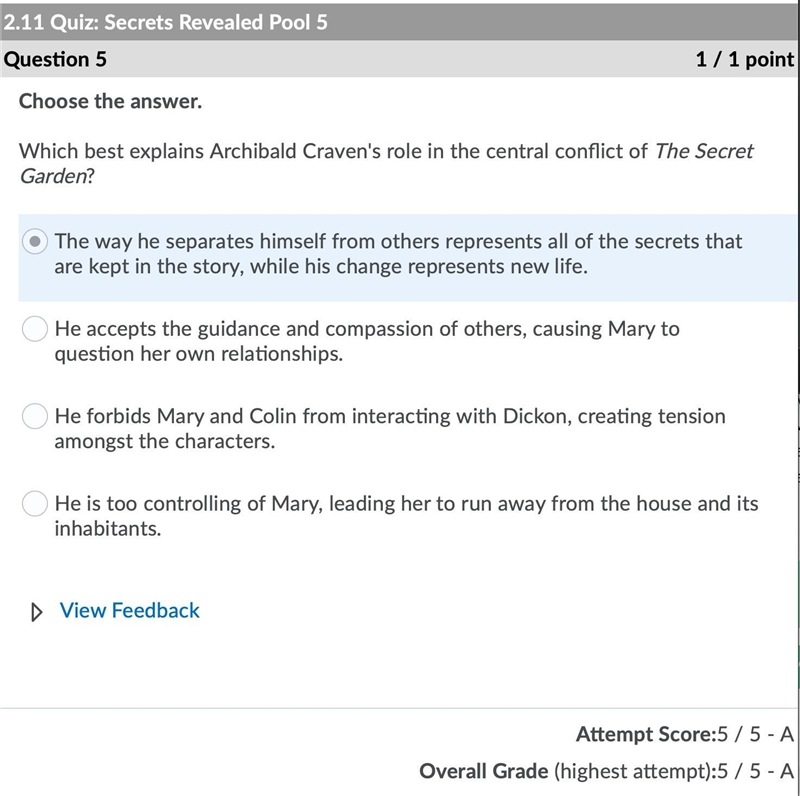 Which type of conflict does achibald craven face in the sweet garden-example-1