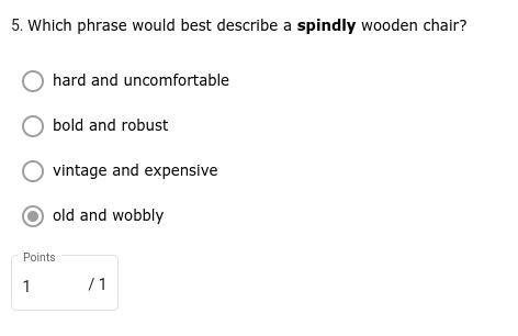 Which phrase would best describe a spindly wooden chair? hard and uncomfortable vintage-example-1