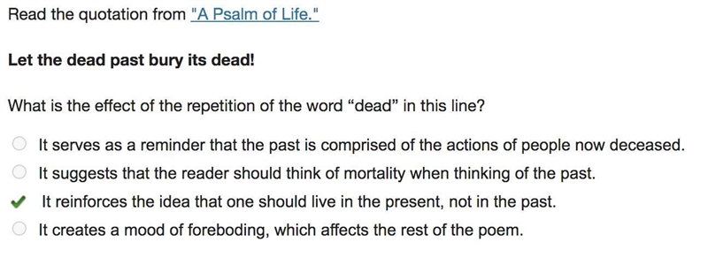 Let the dead past bury its dead! What is the effect of the repetition of the word-example-1