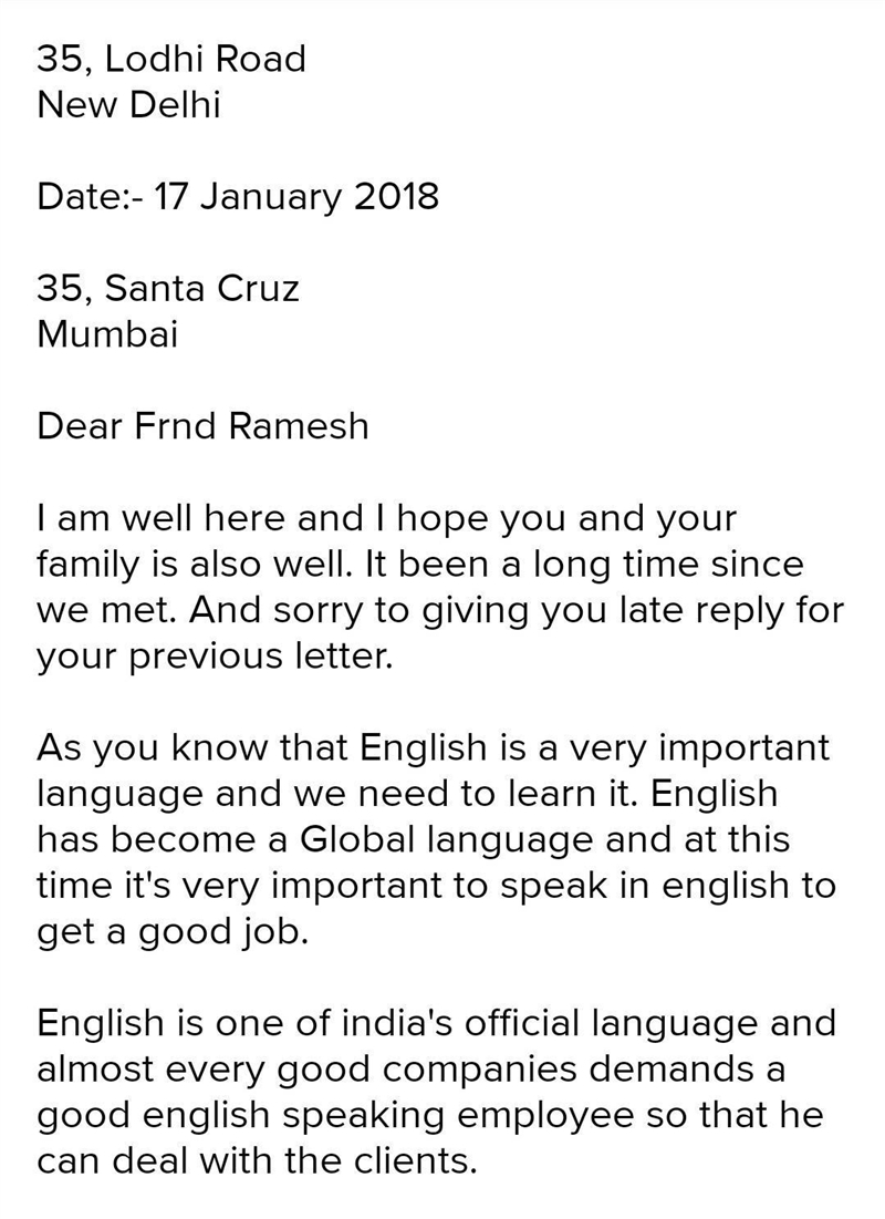 Write an email to your friend asking him to help you in developing English language-example-1