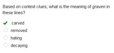 Based on the context clue, what is the meaning of the graven in these lines?-example-1