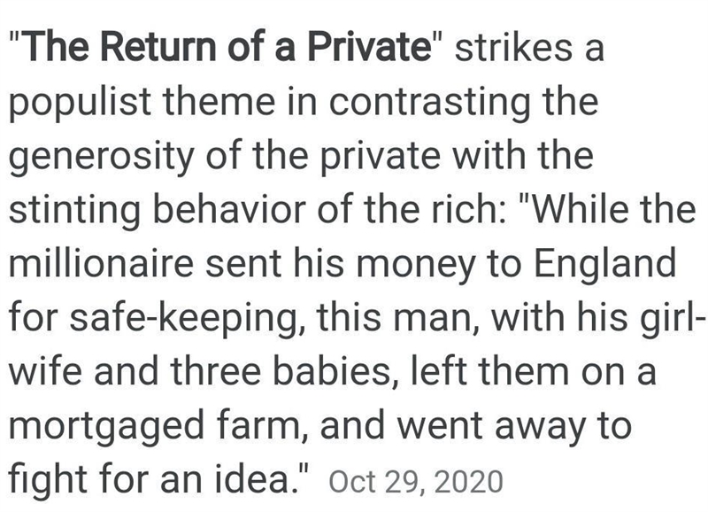 Analisys of "The Return of a Private"​-example-1